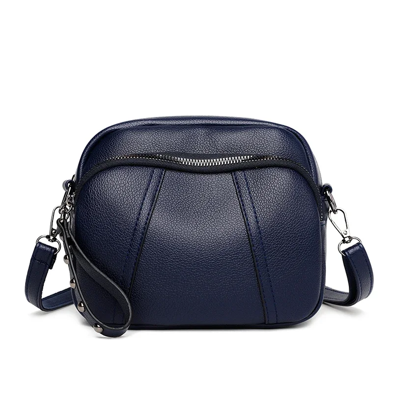 Nueva moda, bolso para teléfono móvil de Color sólido para mujer, bolso cruzado de hombro de cuero suave Simple, bolso cuadrado pequeño para mujer