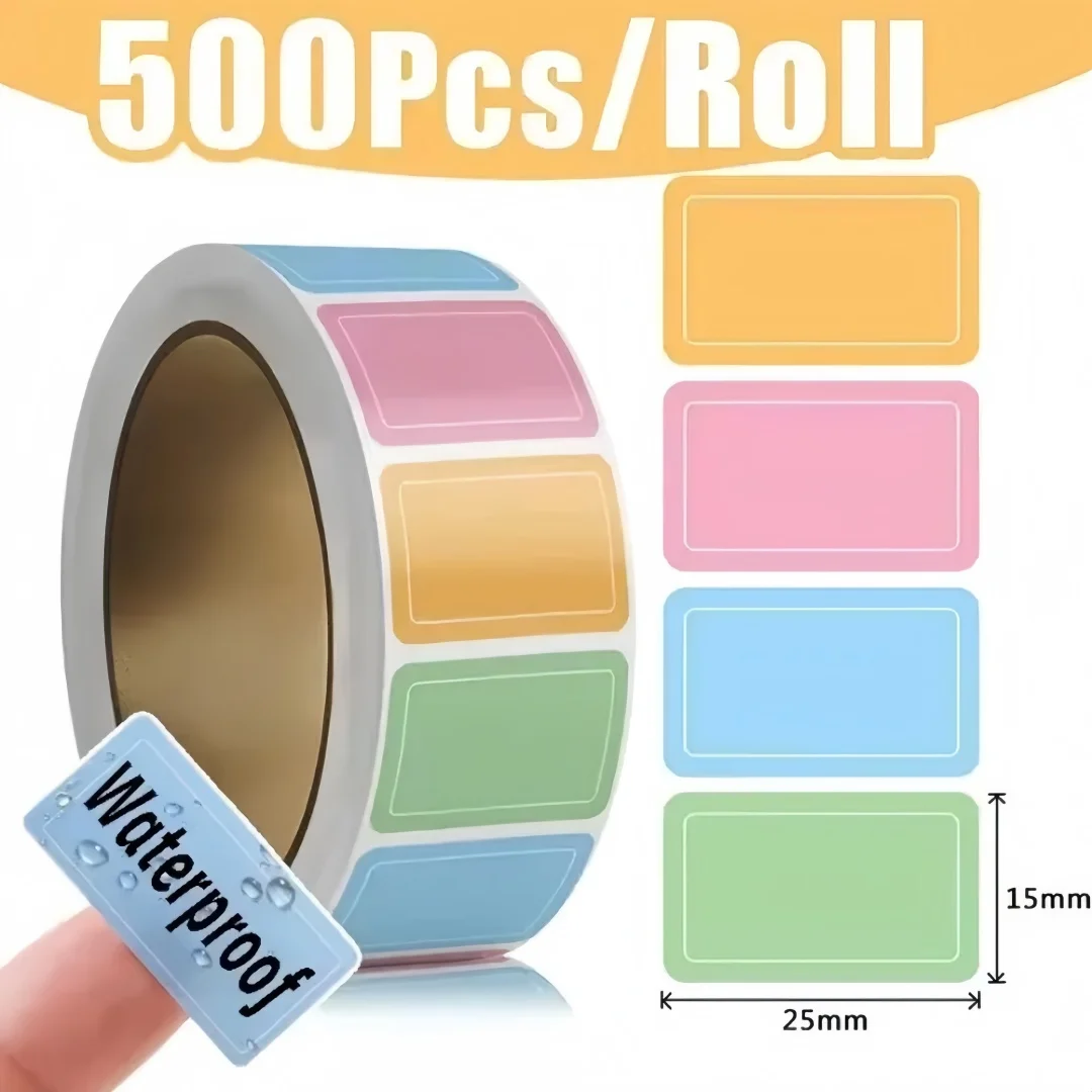 500pcs Colorful Label Stickers Waterproof Tear Resistant Self-adhesive Index Tabs Stickers for Handwritten Name Tags Stickers
