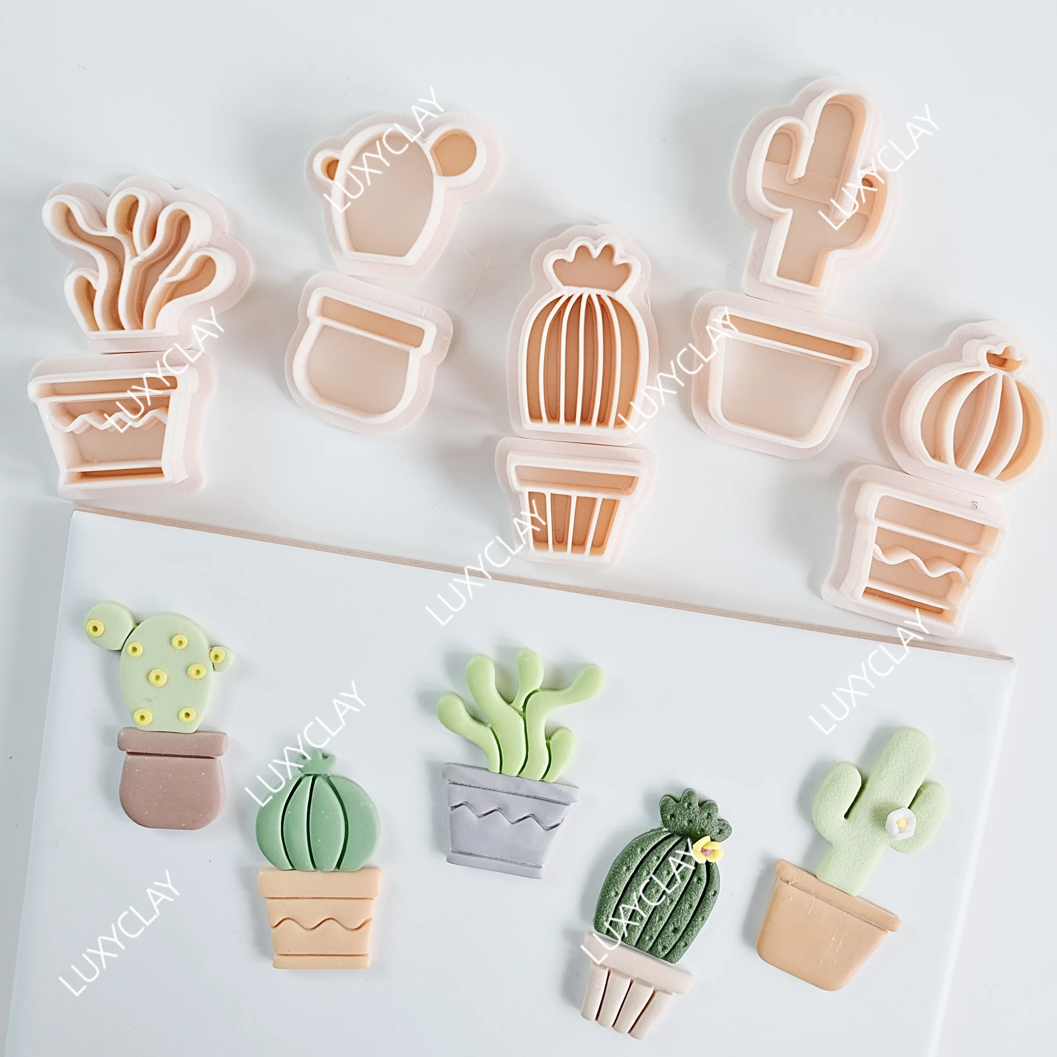 10pcs Cactus & Flowerpot Polym - Tassel Earrings Boho recension och pris