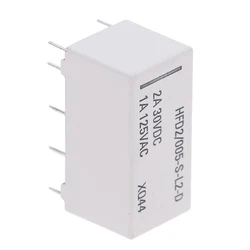 1Pcs 12V Coil Bistable Latching Relay DPDT 30VDC 2A 1A 125VAC HFD2/005-S-L2-D Realy