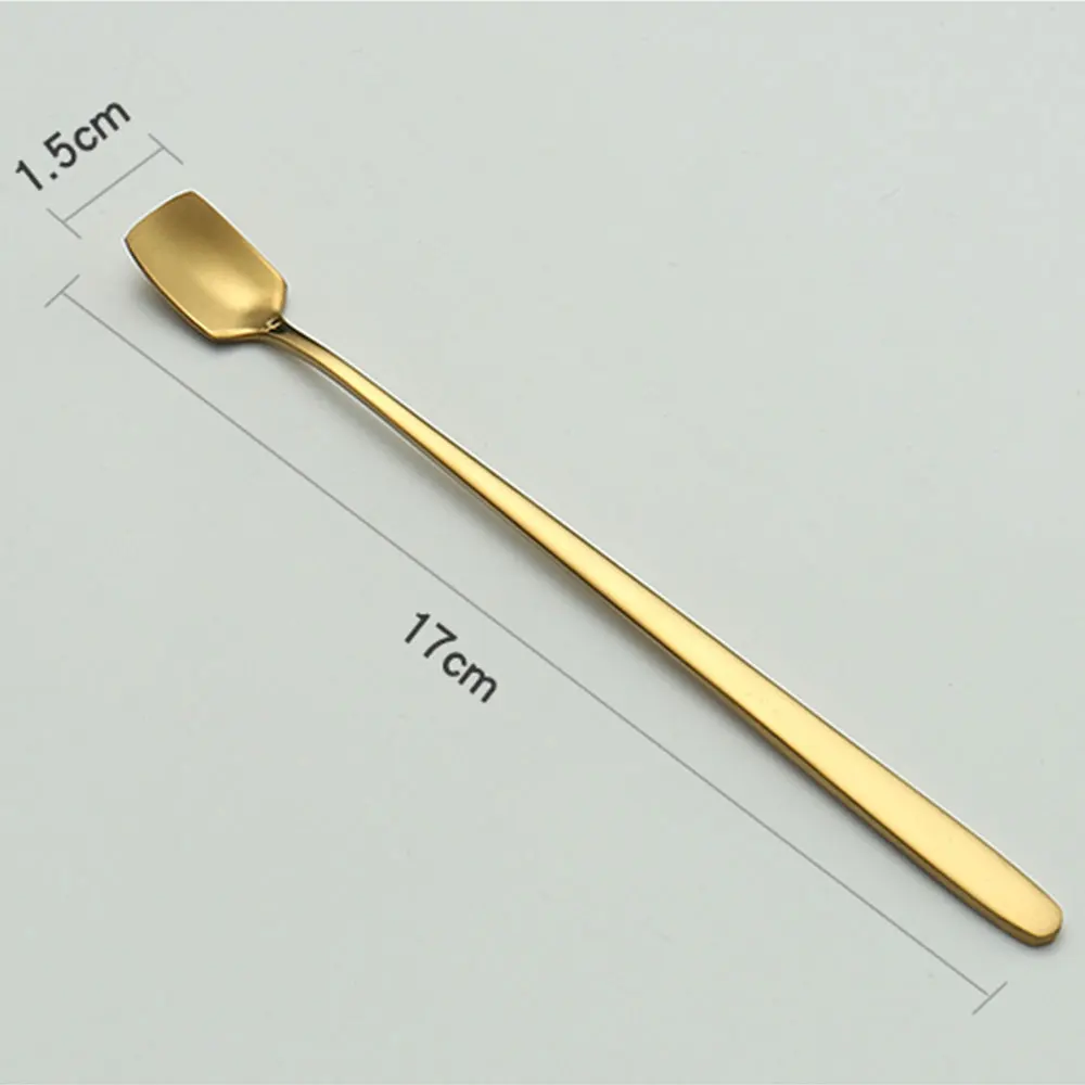 icafilas Kitchen Measuring Spoons Tea Coffee Scoop Sugar Spice & Tableware Long Handle Coffee Stirring Spoon for Cooking