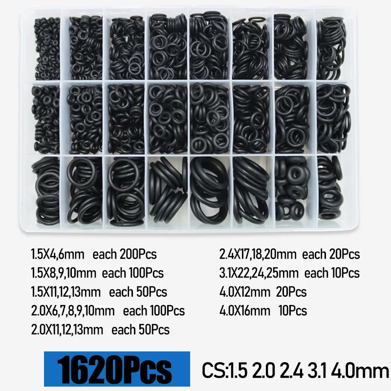 O-Ring CS 1,0 1,5 bis 4,0 mm Dichtungsscheibe Nitrilkautschuk O-Ring Wasserhahn Sanitärdichtungen Ölbeständiges Hochtemperatur-O-Ring-Set – Detail 11