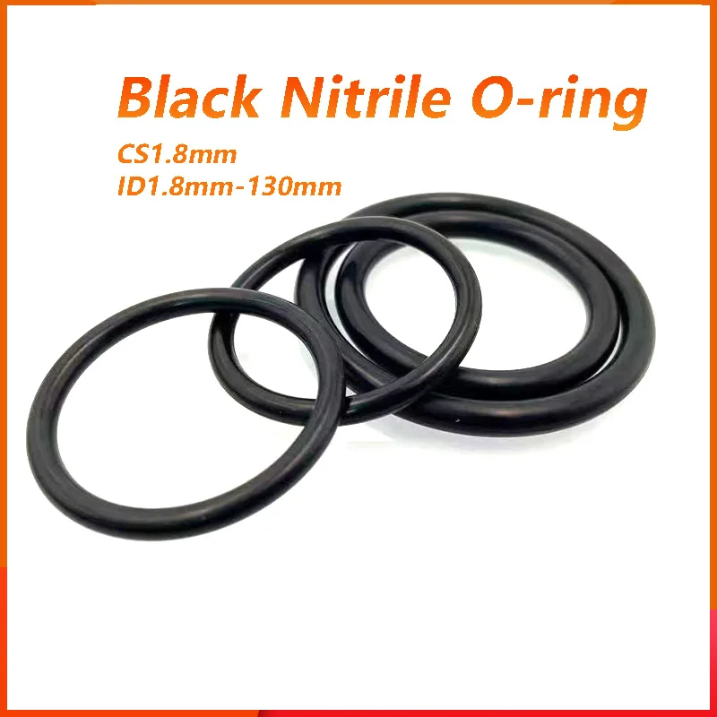 

Black Nitrile Rubber Silicone Rubber O-ring Group Seal Ring Gasket CS1.8mm ID1.8mm-130mm High Pressure Repair Oil Belt Seal Ring