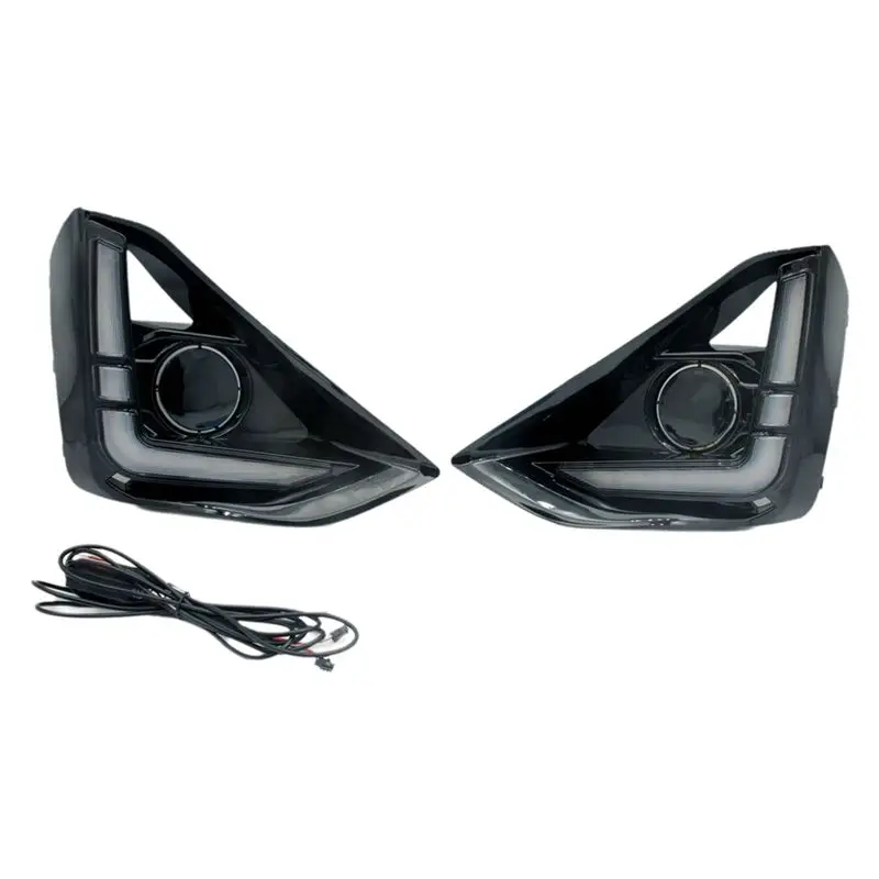 

Durable-For Isuzu D-Max 2023 2024 Dynamic Turn Signal Car DRL LED Daytime Running Light LED Fog Lamp White+Yellow Light