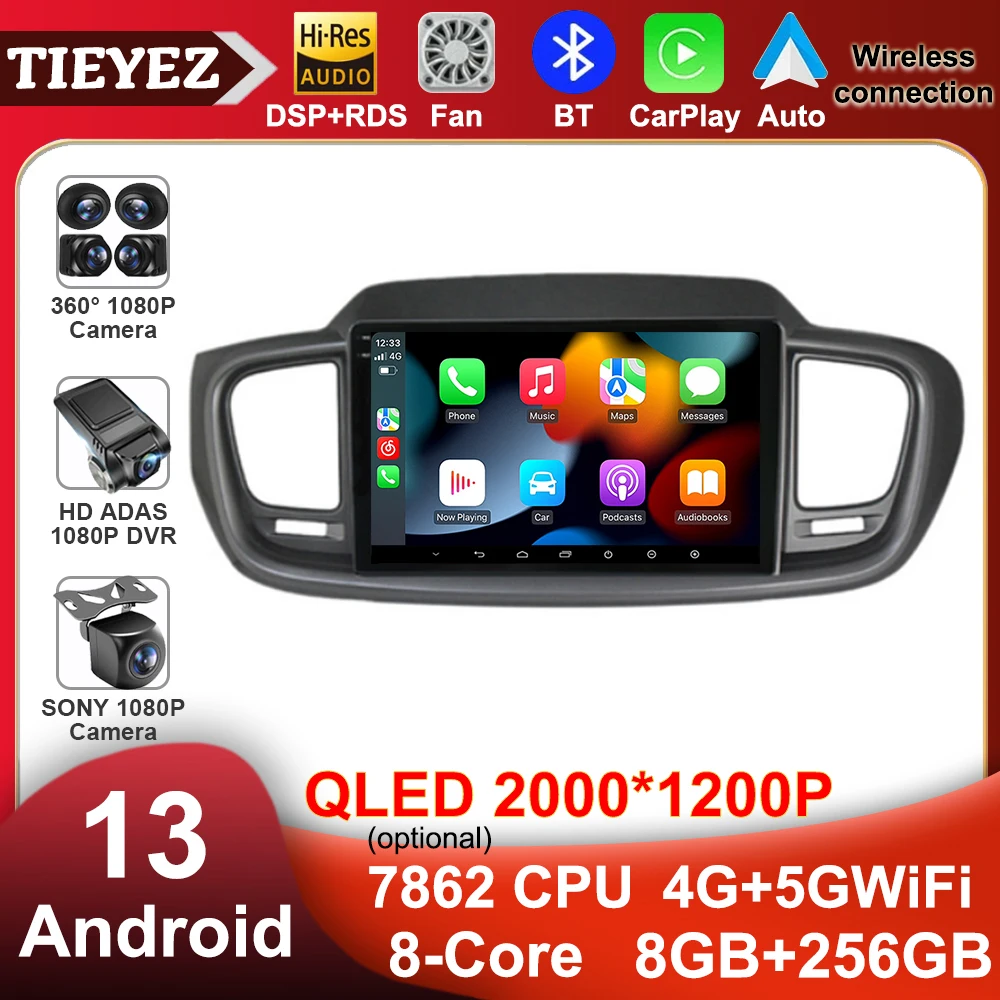 

For Kia Sorento 3 2014 - 2017 Car Radio Multimedia Video Player Navigation GPS Android 13 AutoRadio Head Unit No 2Din 2 Din DVD