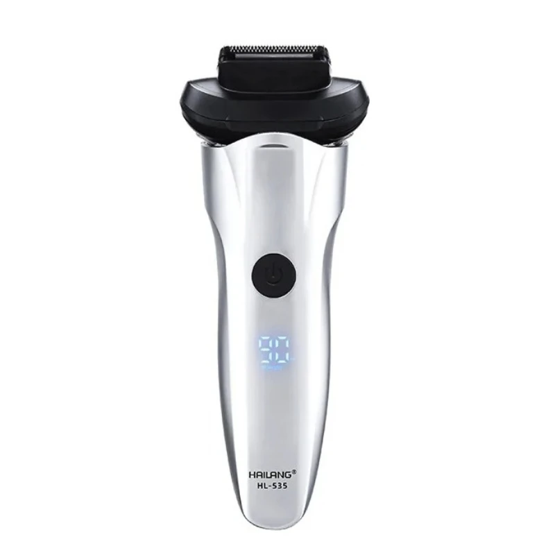 Portable Electric Shaver Fully Waterproof Floating Trimmer with Digital Battery Level Display for Travel Rechargeable Shaver