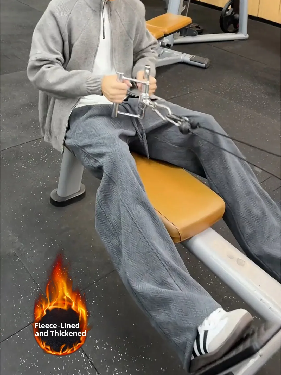 

Прямые брюки с глубокими глазами на подкладке, расклешенные брюки для фитнеса, мужские зимние повседневные спортивные брюки Cleanfit с зигзагообразным узором