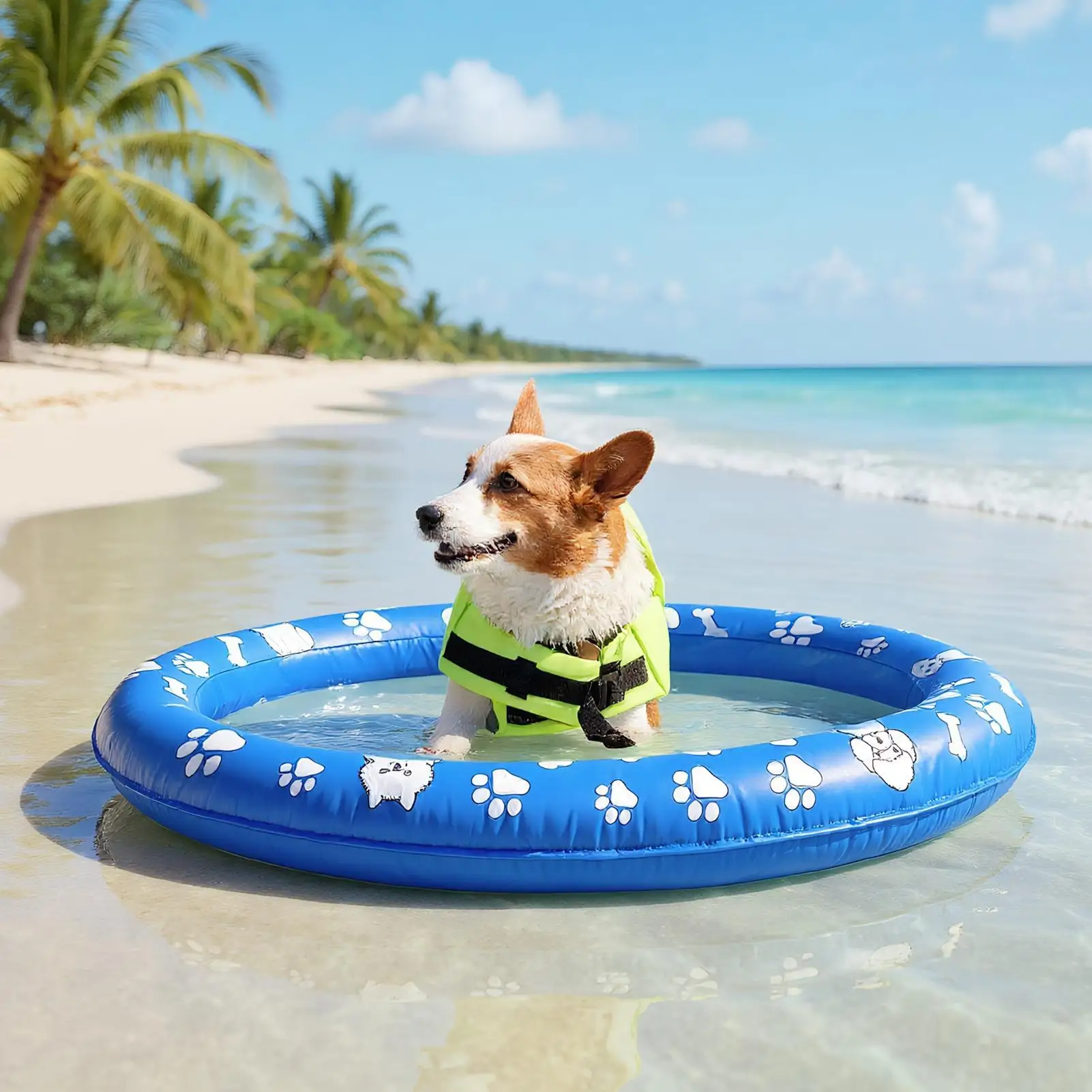 Pool Float For Dogs Inflatable Dog Raft For Pool Floating Water Toys Pet Supplies For Large Medium Small Puppy Swimming Lake