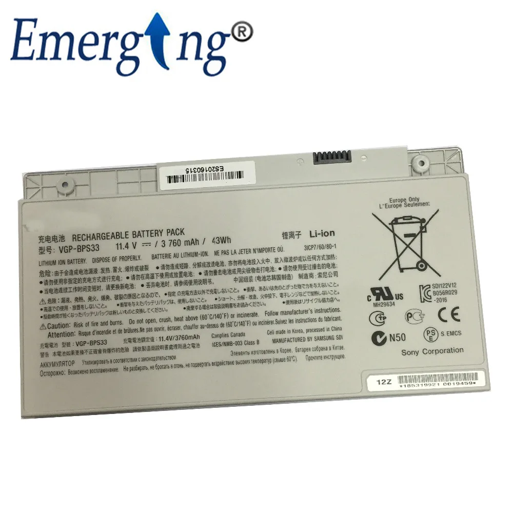 11.4V 43WH New Original Laptop Battery For SONY VGP-BPS33 VAIO SVT-14 SVT-15 T14 T15 BPS33 Touchscreen Ultrabooks