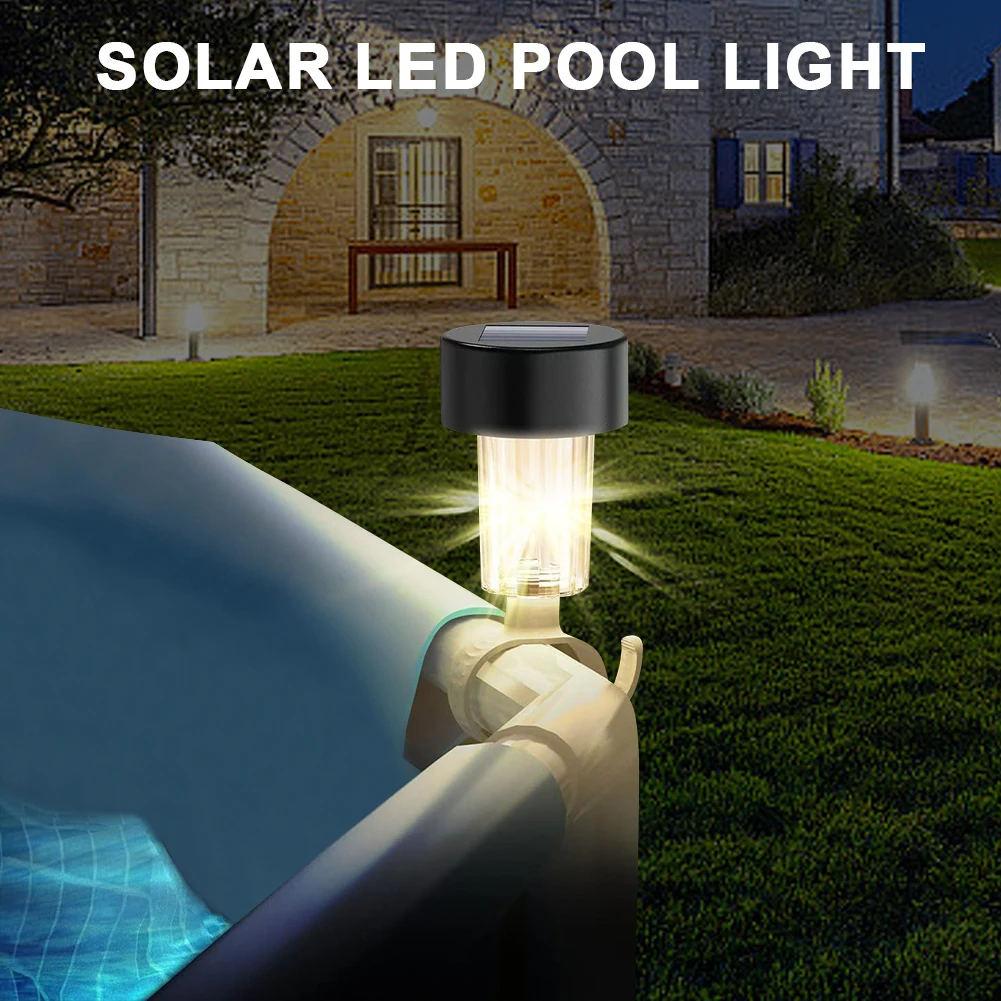 

6 Pack Pool Enclosure Lighting Decor IP44 Waterproof Solar Lights Outdoor Fence Decor Warm Light for Framed Above Ground Pools