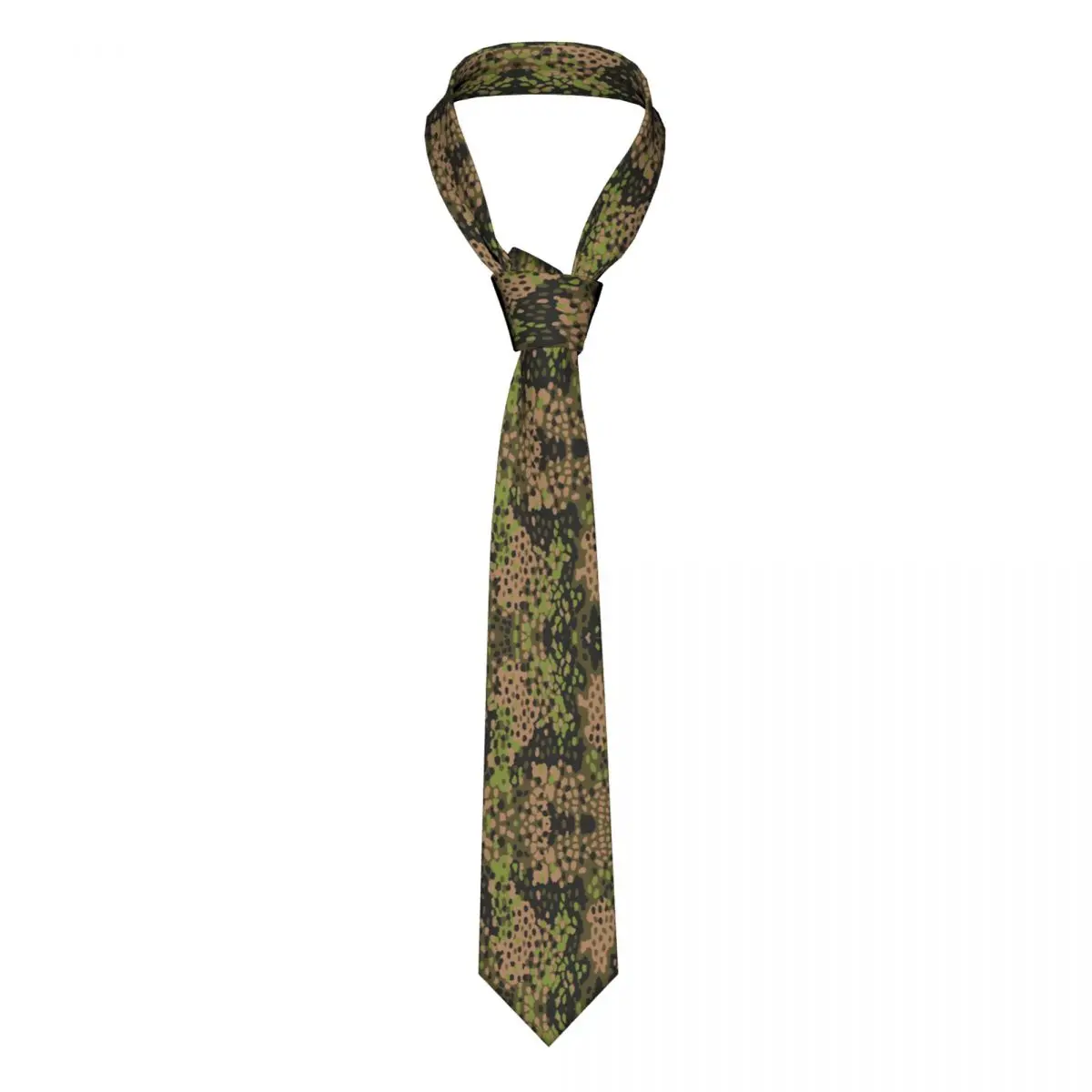 Custom WW2 Camo Tie Men's Fashion Silk Germany Arm Military Camouflage Neckties for Business