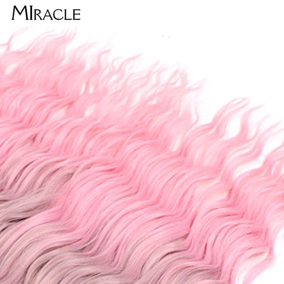 MIRACLE-extensiones de cabello de ganchillo, trenzas de pelo sintético ondulado al agua, trenzado de onda profunda suelta, cabello falso Rubio degradado