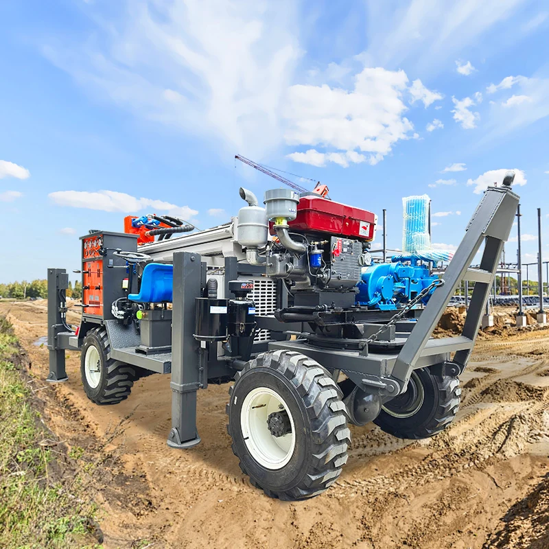 Customized Pneumatic Hydraulic 200 280 Meters Groundwater Borehole Crawler Mounted Water Well Drilling Rig Machine