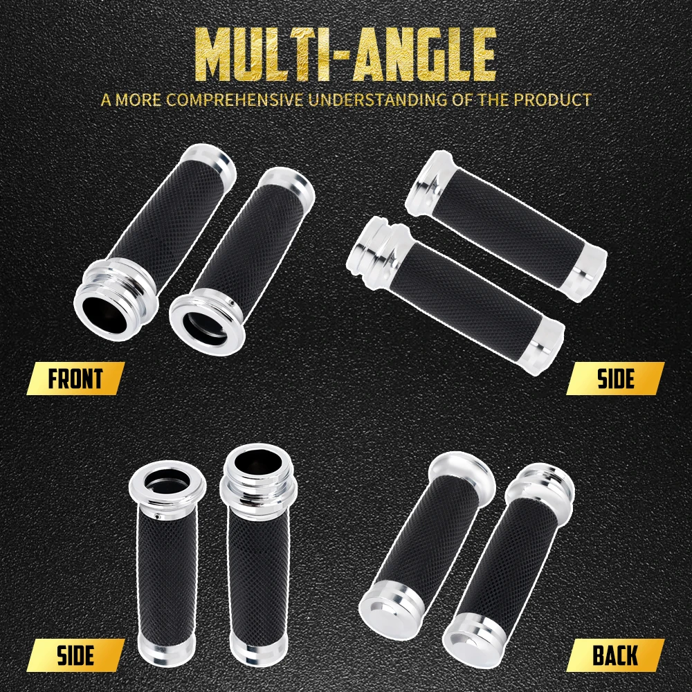 25mm Motorcycle 1\'\' Electronic Hand Grips Handle Bar Chrome For Harley Dyna Softail Fat Boy Touring Road King Street Glide CVO