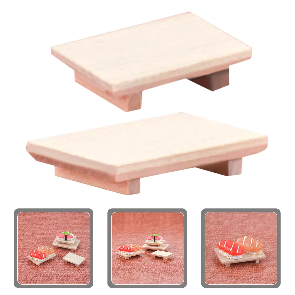 

2Pcs Wooden Display Tray Small House Decorations Desktop Decorations Sturdy Simulated nament Storage Accessories