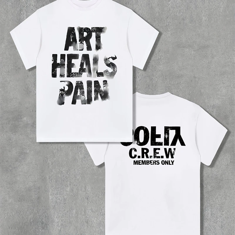 

Женская повседневная футболка с коротким рукавом и графическим принтом Art Heals, свободный летний топ с круглым вырезом, повседневный