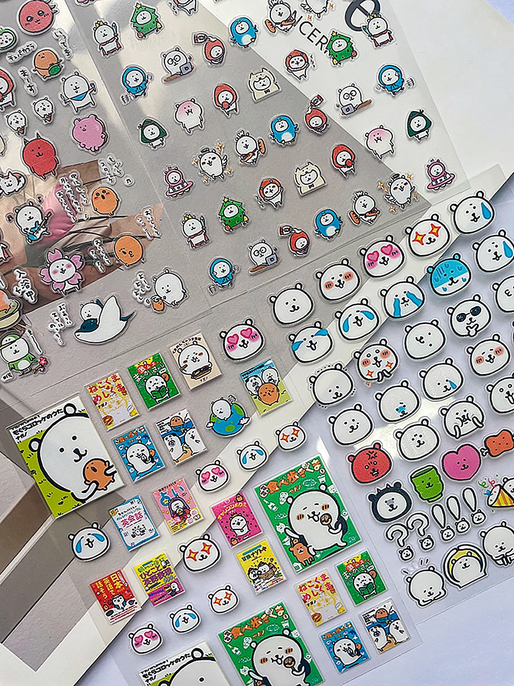 Kawaii Joke Bear naklejki przezroczyste wodoodporne album do scrapbookingu Diy naklejki dekoracje estetyczne artykuły papiernicze prezenty naklejka na paznokcie z pcv
