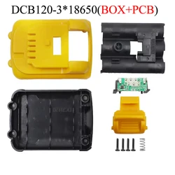 3 X 18650 DCB120 Battery Plastic Case PCB Charging Circuit Board Box For DeWalt 10.8V 12V Li-ion Battery dcb125 dcb127 Housings