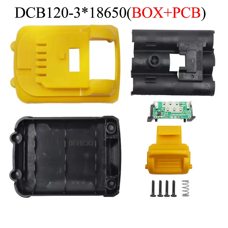 3 X 18650 DCB120 Battery Plastic Case PCB Charging Circuit Board Box For DeWalt 10.8V 12V Li-ion Battery dcb125 dcb127 Housings