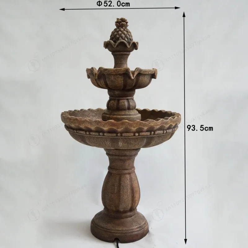 Resin Fountain Flowing Water Multi-layer European Classical Garden Courtyard Pastoral Circulation Flowing Water Landing
