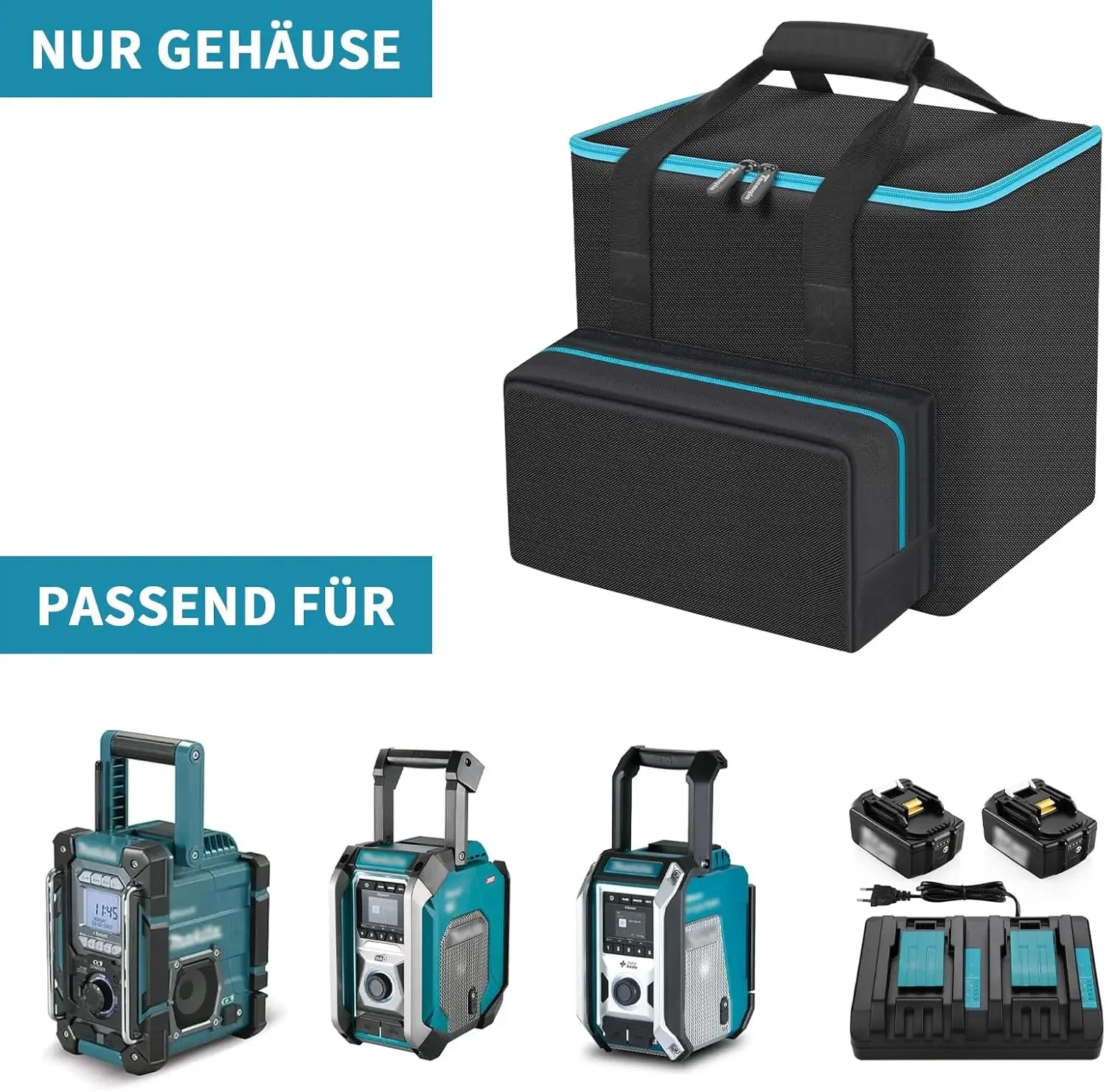 حقائب تخزين محمولة متوافقة مع راديو موقع البناء Makita DMR112، DMR115، MR007GZ (العلبة فقط)