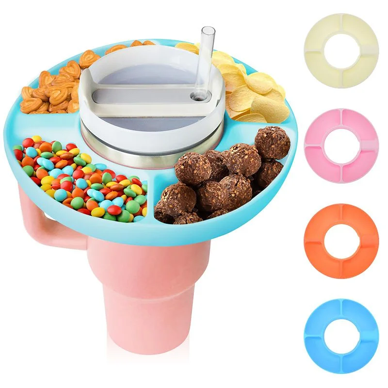 

Чашка для закусок держатель 40ozSilicone, подстаканник для закусок с ручкой, 4 отделения, чашка для закусок, чашка для напитков, многоразовая силиконовая подставка для путешествий