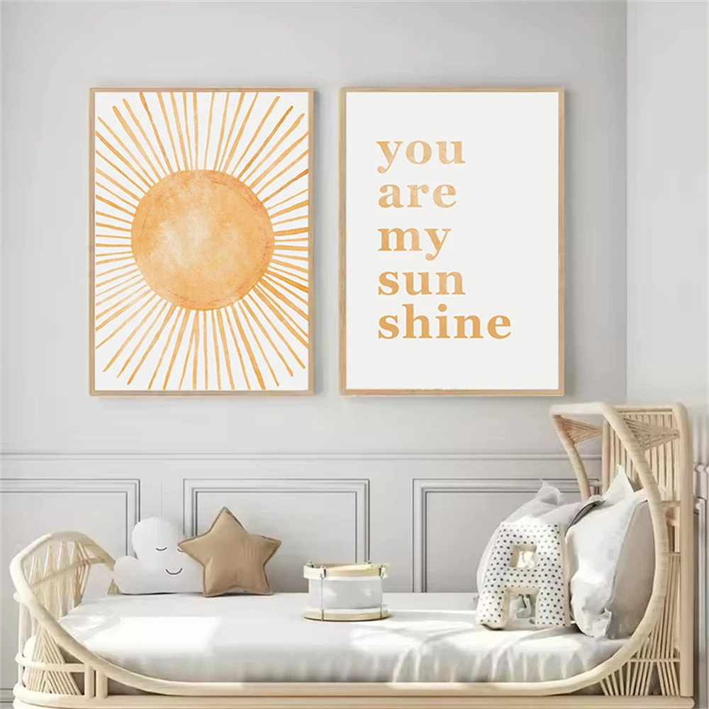 Boho Rainbow Sun Posters Abstr - огляд і ціна Baby Nursery You Are My Sunshine