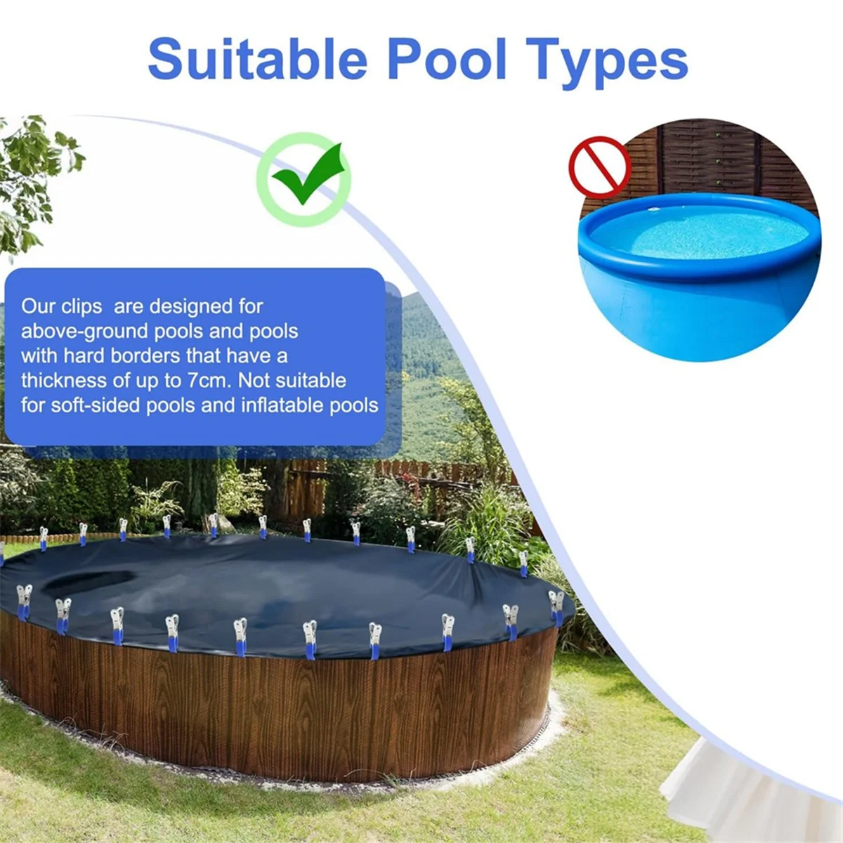 

Eco-f30Pcs Pool Cover Clips for Above Ground Pools, Pool Cover Clamps, Windproof Clips for Above Ground Pool