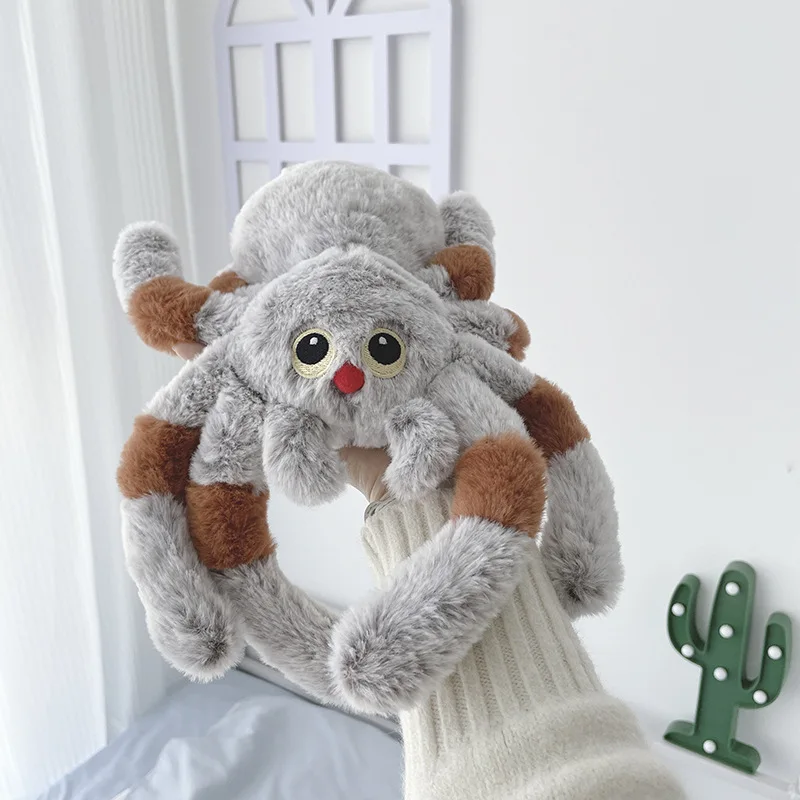 

Лидер продаж, 30 см, плюшевая игрушка-паук, красный нос, большие глаза, имитация куклы-паука, украшение, подушка, рептилия, плюшевая игрушка