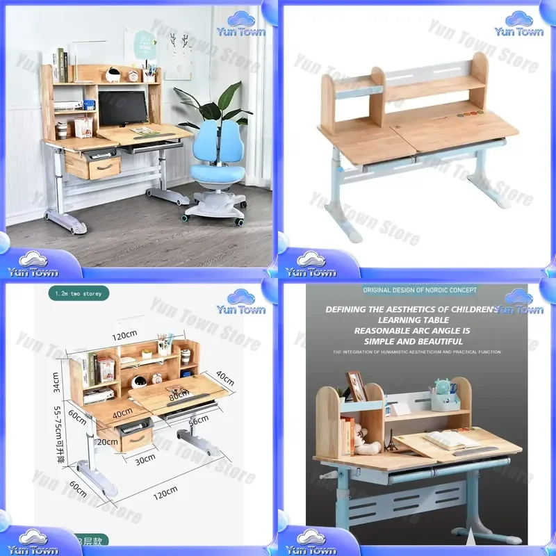 Ergonomischer Höhenverstellbarer Schreibtisch für Kinder zum Schreiben, Lesen und Lernen Schülertisch für Schule und Zuhause