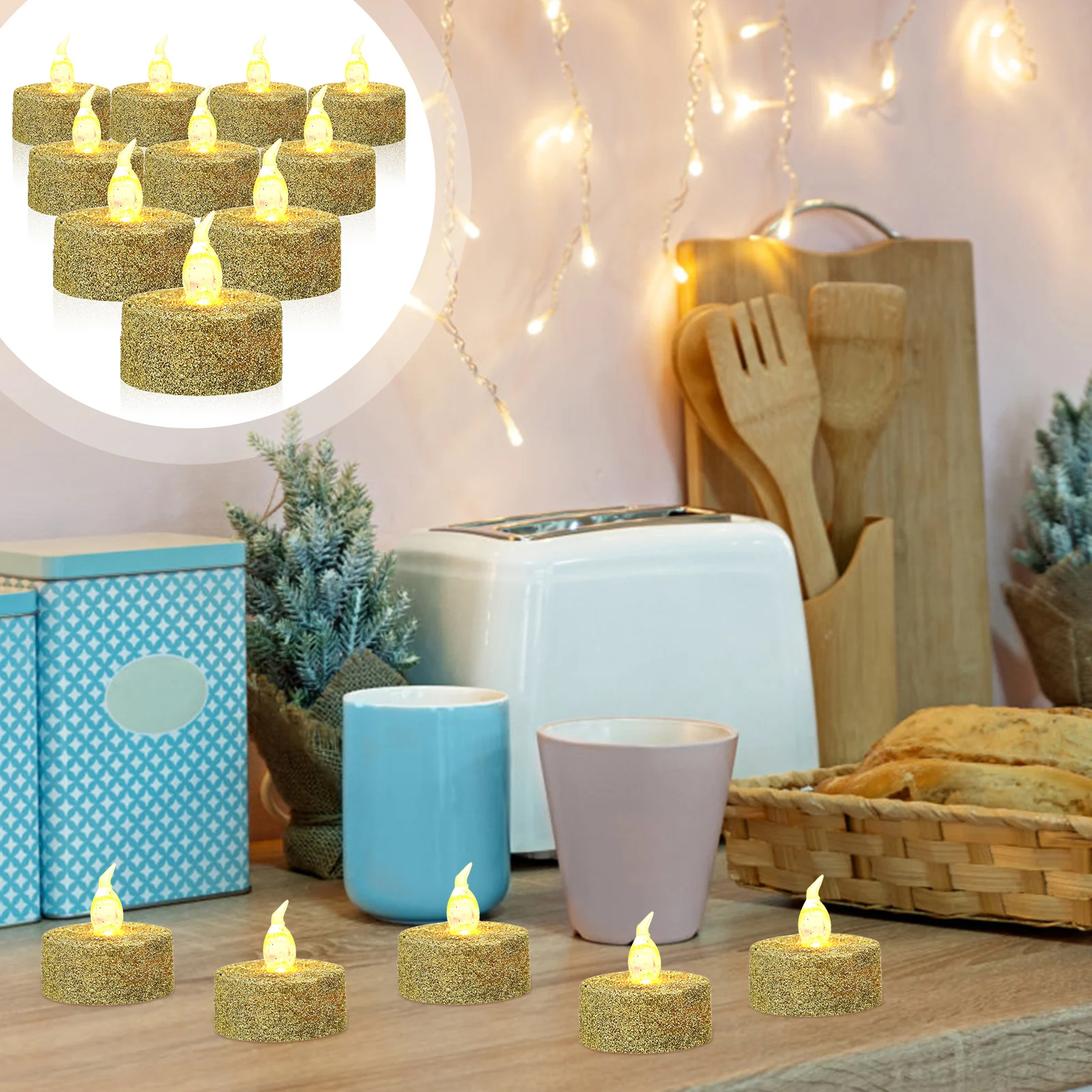 

12Pcs LED Lights Flameless Operated Flickering Decorative Lamps for Home Wedding Bar Party