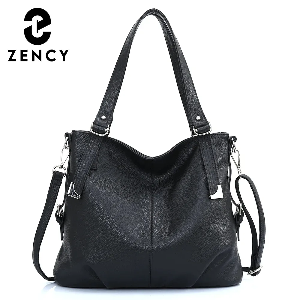 Zency Soft Genuine Leather Bags Women Simple Classic Shoulder Bag Large Commute Soft Hobo Handbag Female Tote Bag Handtasche