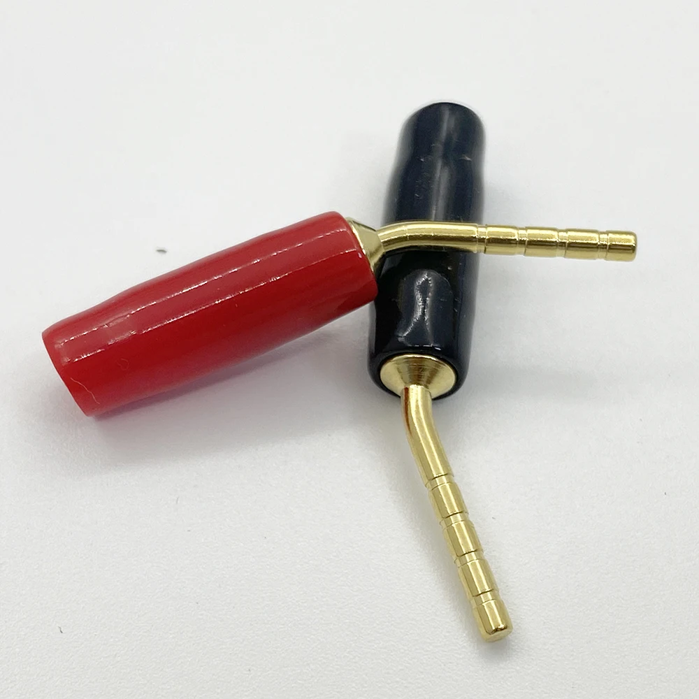 Right Angle 2mm Banana Bent Pin Plug Musical Sound Amplifier Cable Connector 2mm Banana Screw Hifi Speaker Audio Jack Adapter