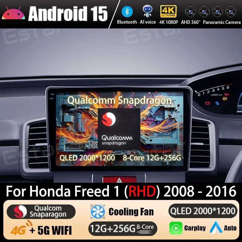 

Android 15 Car Radio For Honda Freed 1 2008 - 2016 (RHD) GPS Multimedia Player Navi Head Unit Wireless Carplay Stereo QLED Video
