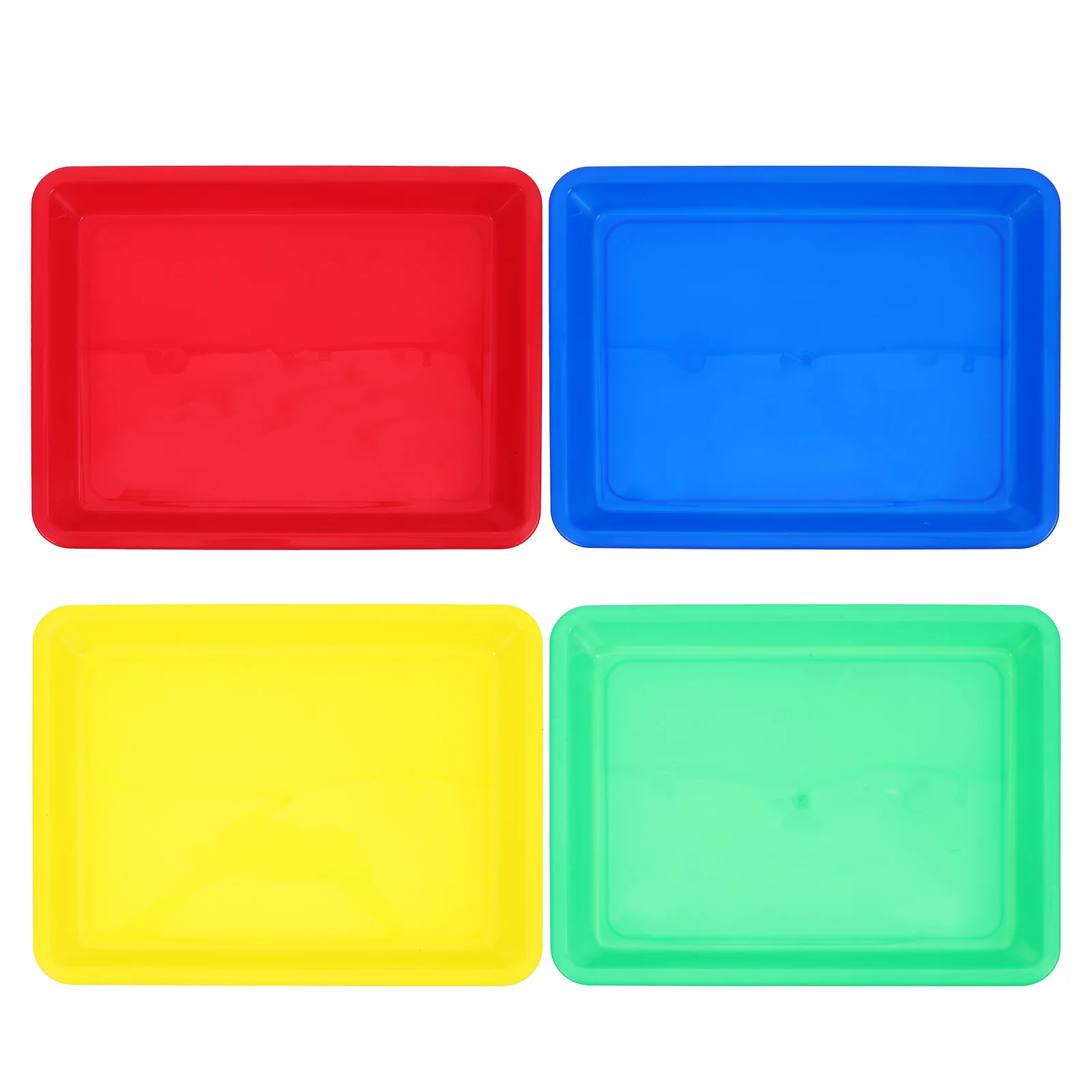 

4 Pcs Color Pallet Drawing Paper Tray Plastic Craft Storage Organizing Trays Activity Pp Painting for