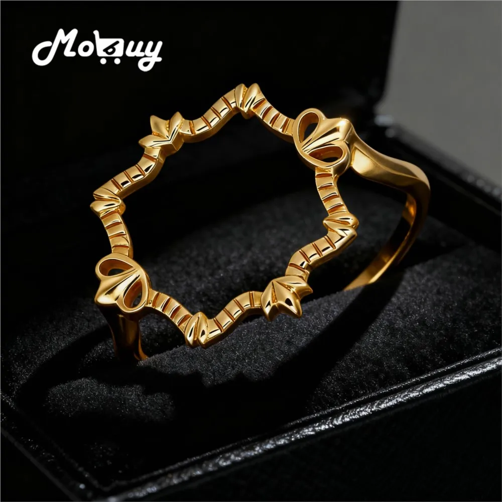 

MOBUY винтажное кольцо с геометрическим узором для женщин, простое элегантное кольцо в стиле суда, стерлинговое серебро 925 пробы, золото, Vermeil, вечерние ювелирные изделия, подарок