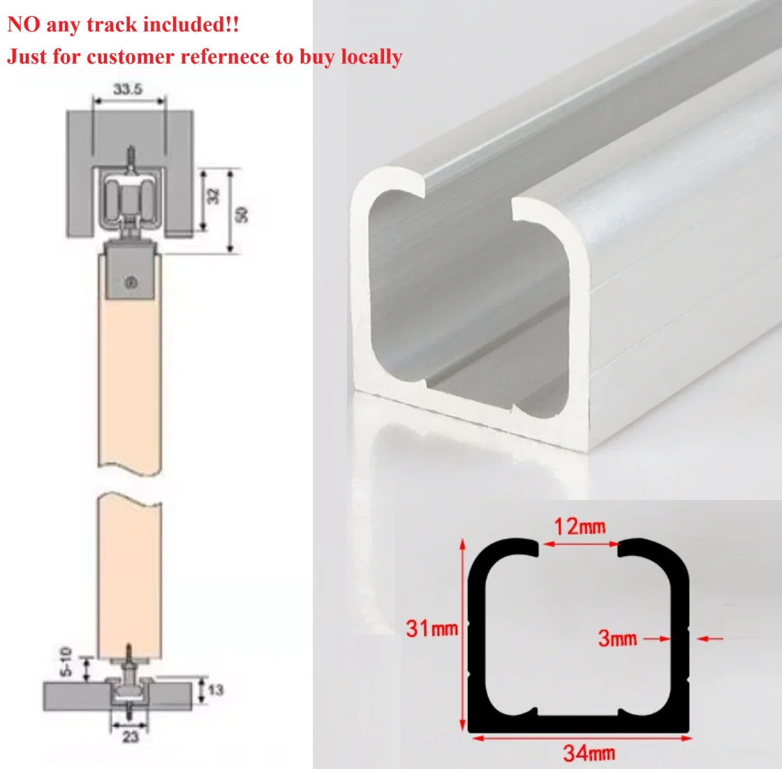 Bi-folding Door Roller Hardware Kit For Wardrobe & Cupboard