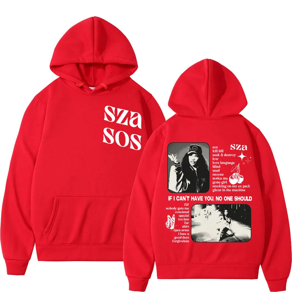 Autumn Winter Men Hooded Singer SZA SOS Print Hoody Women Fashion Long Sleeve Oversized Hoodies Hip Hop Sweatshirts y2k Clothing