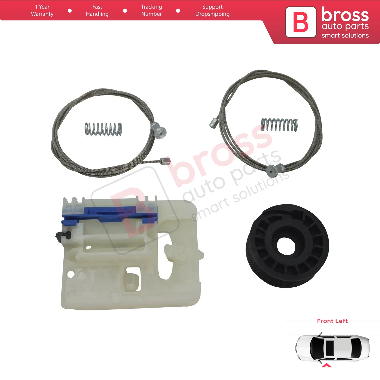 BWR5226 Window Regulator Repair Kit Front Left 00520691630 for Fiat Tipo MK2 Egea. Fits: Fiat Tipo MK2 2015-On, Fiat Egea 15-On