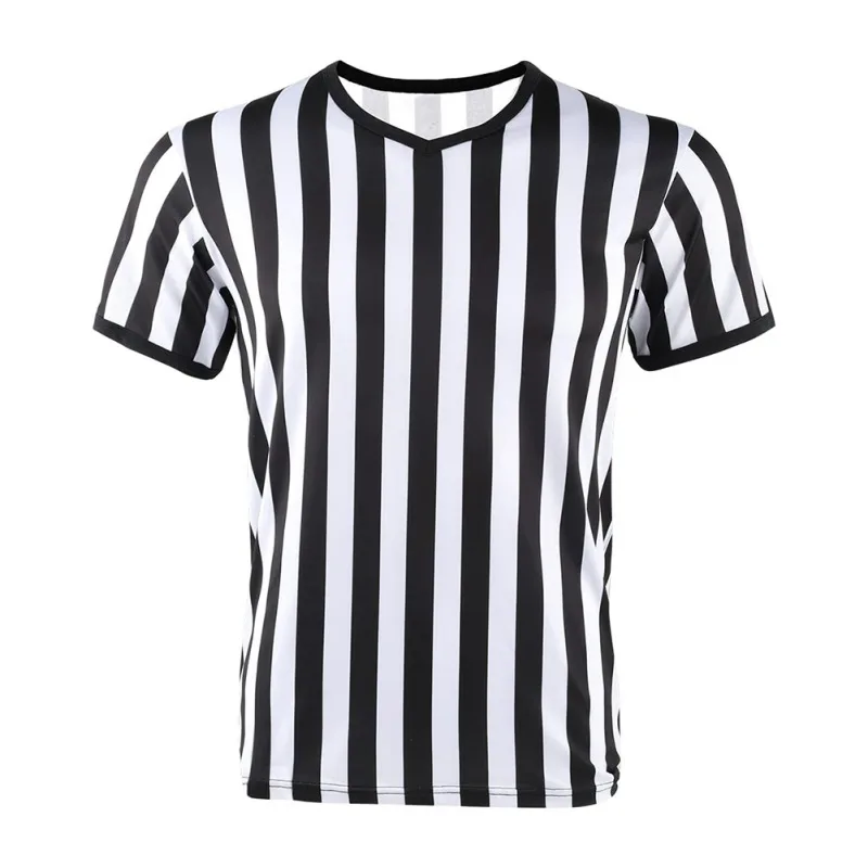 

Soccer Referee Uniform T-shirt Stripe Breathable Volleyball Deformation Resistance Football Basketball Referee Uniform Clothing