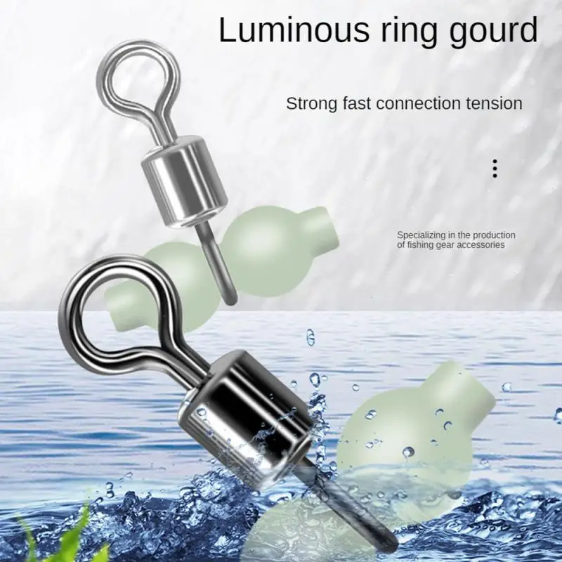 1pcs Lot Luminous Swivels Fishing Rolling Swivels Connector Sea Tackle Hook Connector Night Fishing Freshwater Sea Fishing