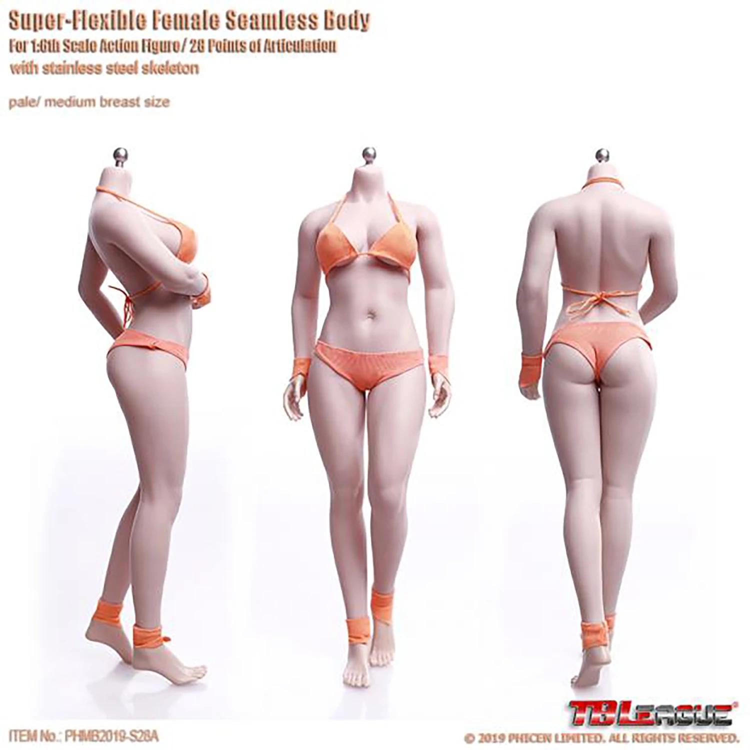 

TBLeague S28A/S29B 1/6 Гибкая бесшовная фигурка для увеличения груди средней груди