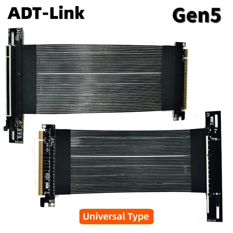 

Universal PCI Express 5.0 X16 Graphics Card Video Riser Cable 90 Right Angle GPU Extension Gen 5 for RTX 50 RX90 Nvidia AMD GPUs