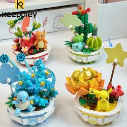 Original Keeppley Building Block Pokemon Pikachu Bulbasaur New Plant Potted Model Puzzle Decoration Children's Toys Girl Gift