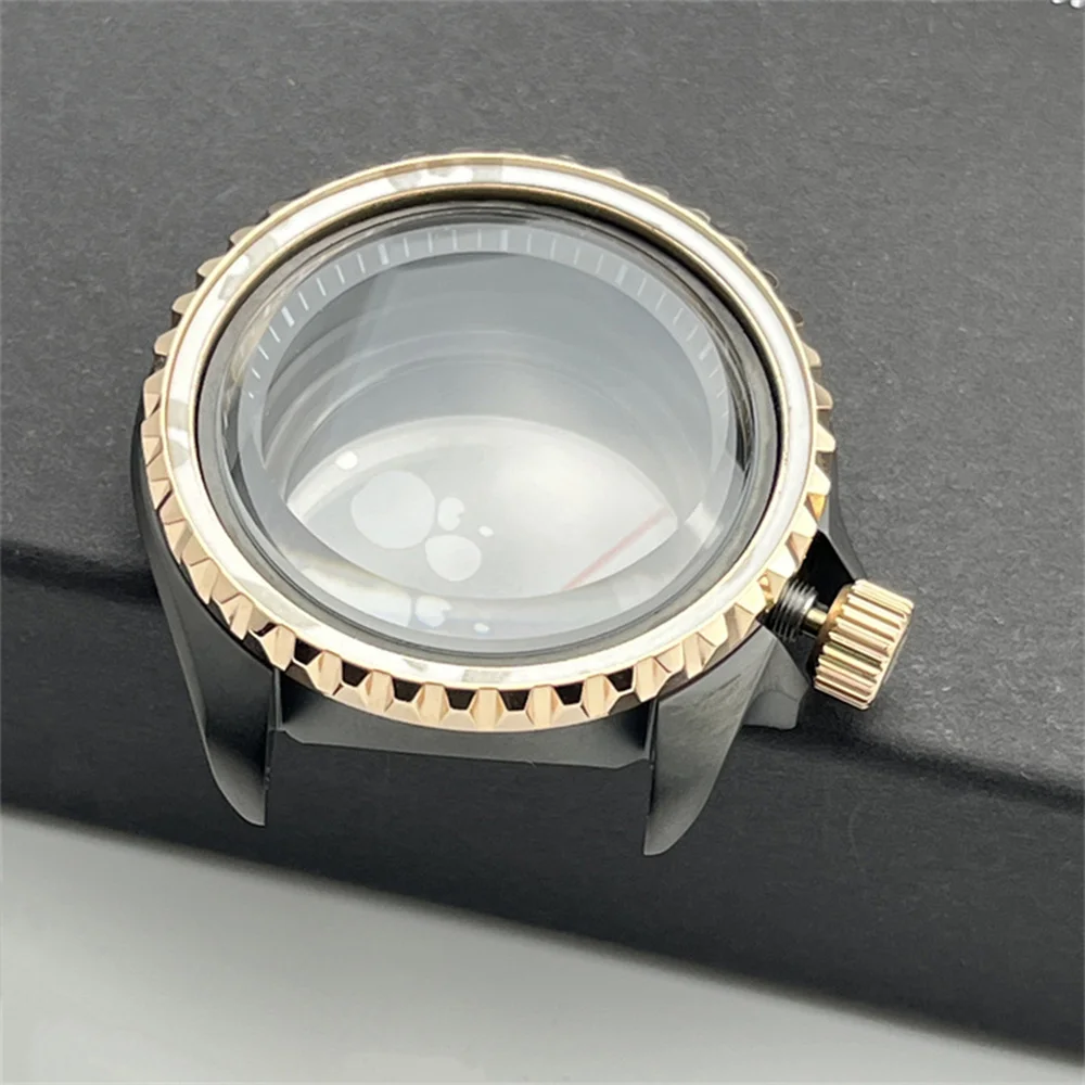 42 mm Black Brushed Case Modify SUB Watch Shell Replacement SK007 for NH38/NH35/NH36/NH34/4R35/6R35/4R36/6R36 Movement