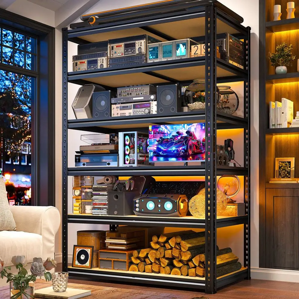 Garage Shelving Storage Shelf Shelves H 6 Tier Storage Shelves Load 3000LBS Adjustable Metal Shelving Unit For Warehouse, Baseme