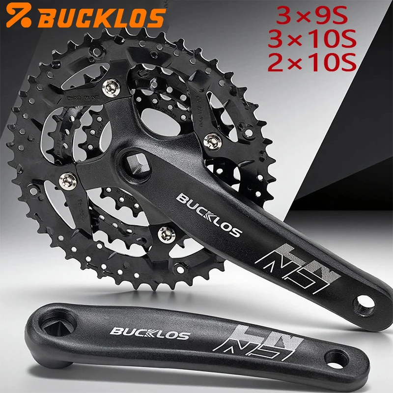

BUCKLOS MTB Crankset 27S 30S 20S Mountain Bike Crankset 104/64BCD MTB Bicycle Crank Set Square Hole 170mm Bike Crank Arm