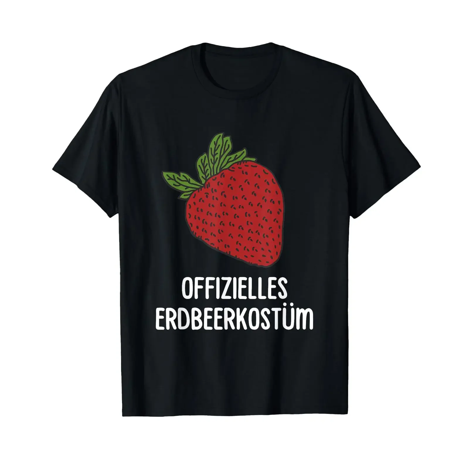 Official Strawberry Costume Carnival Fancy Dress T Shirt black S vintage Washed Top For Everyday Wear graphic Breathable