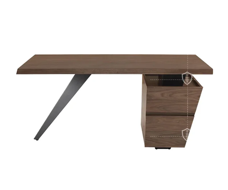 

Рабочий стол из черного ореха, современный минималистичный промышленный ретро-стак из цельного дерева, офисный стол