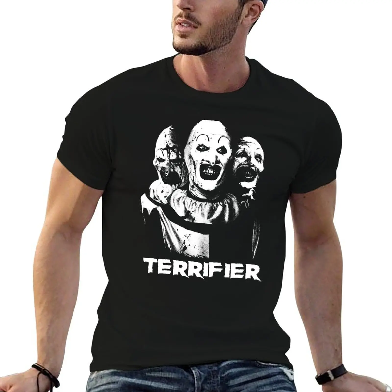 Terrifier Fitted Scoop T-Shirt basketball graphic tees oversized men clothings